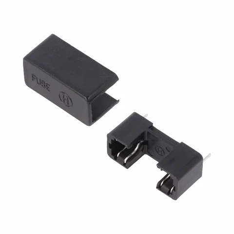 Suporte Fusíveis 5x20mm P/ Ci  C/ Proteção Plástica Preto