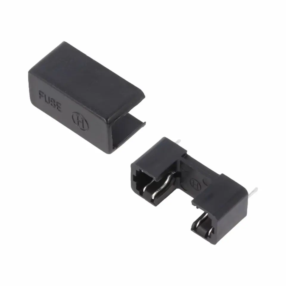 Suporte Fusíveis 5x20mm P/ Ci  C/ Proteção Plástica Preto 1