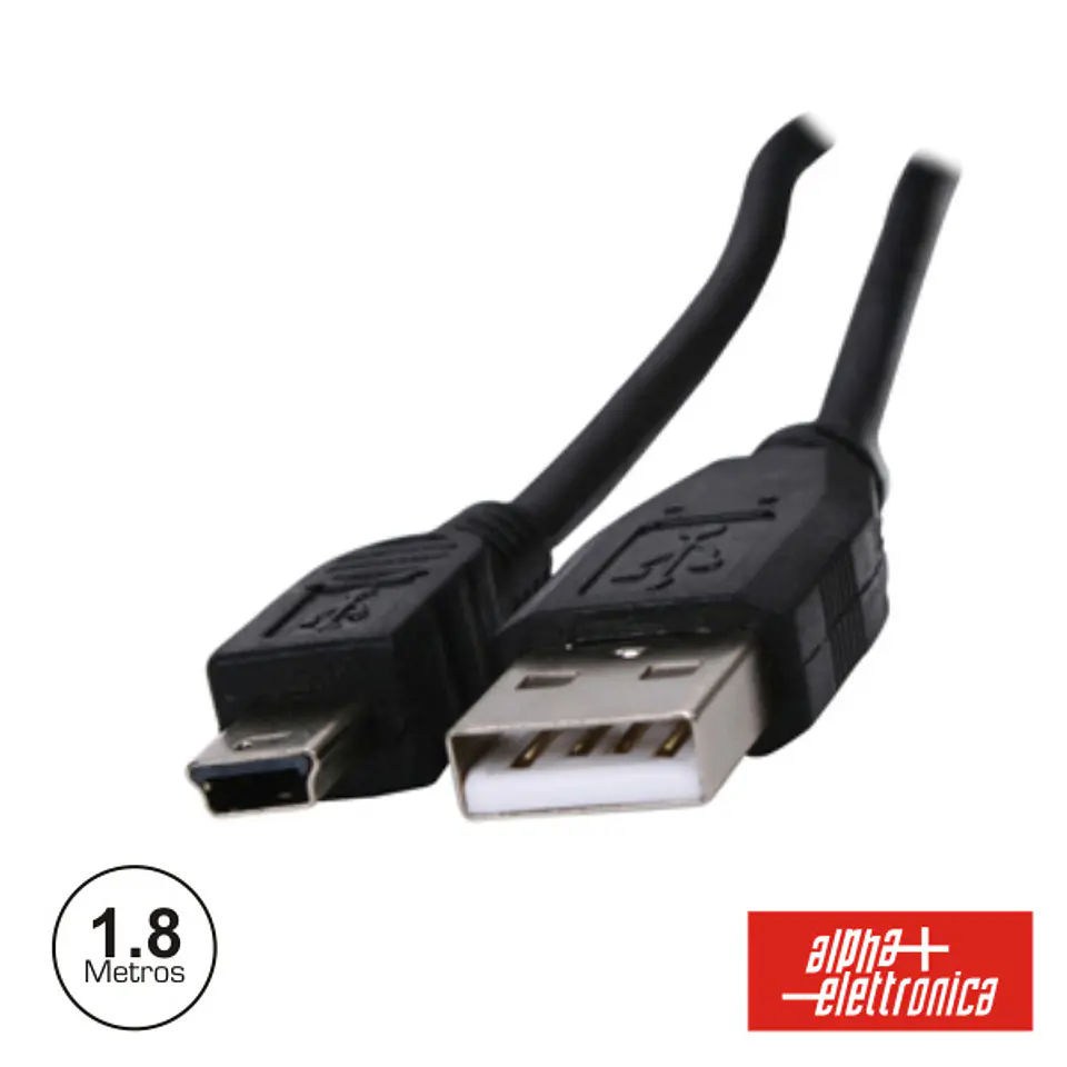 CABO USB-A 2.0 MACHO / MINI USB-B MACHO 1.8M 1