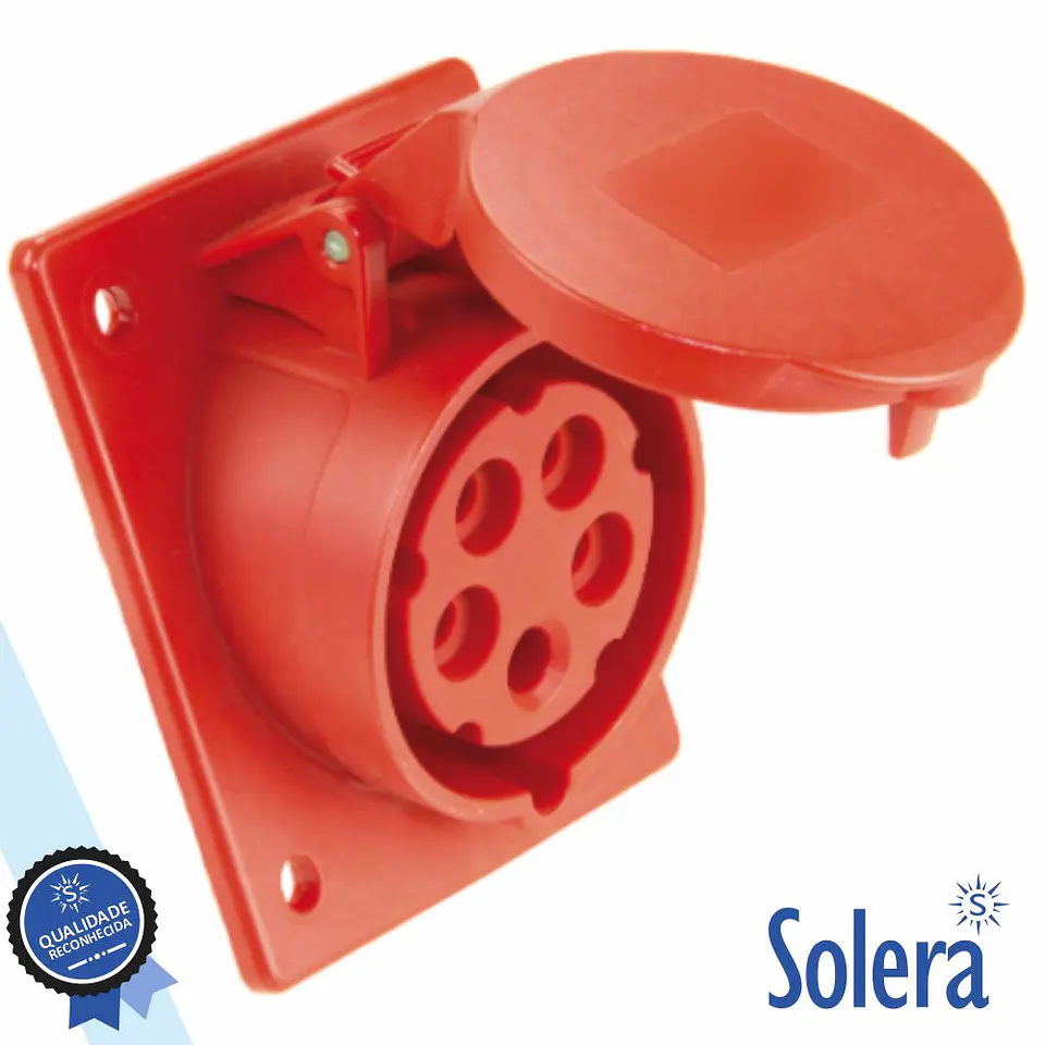 FICHA CEE FÊMEA PAINEL 16A 3P+N+T 400V C/TAMPA IP44 SOLERA 1
