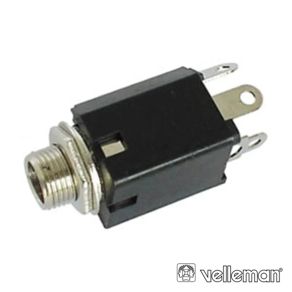 FICHA JACK 6.35MM FÊMEA MN P/ CHASSIS C/ INTERRUPTOR 1