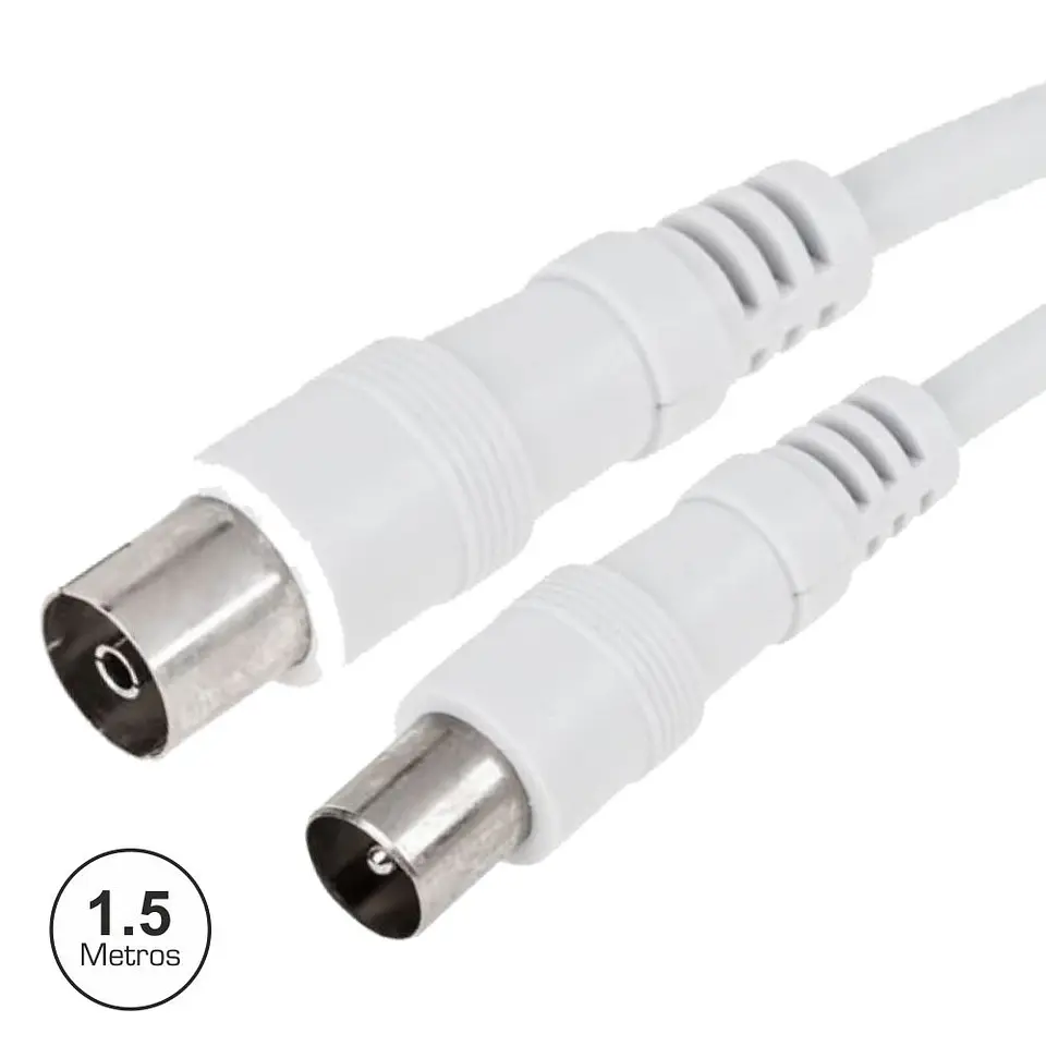 CABO COAXIAL MACHO/FÊMEA BRANCO 1.5M 1
