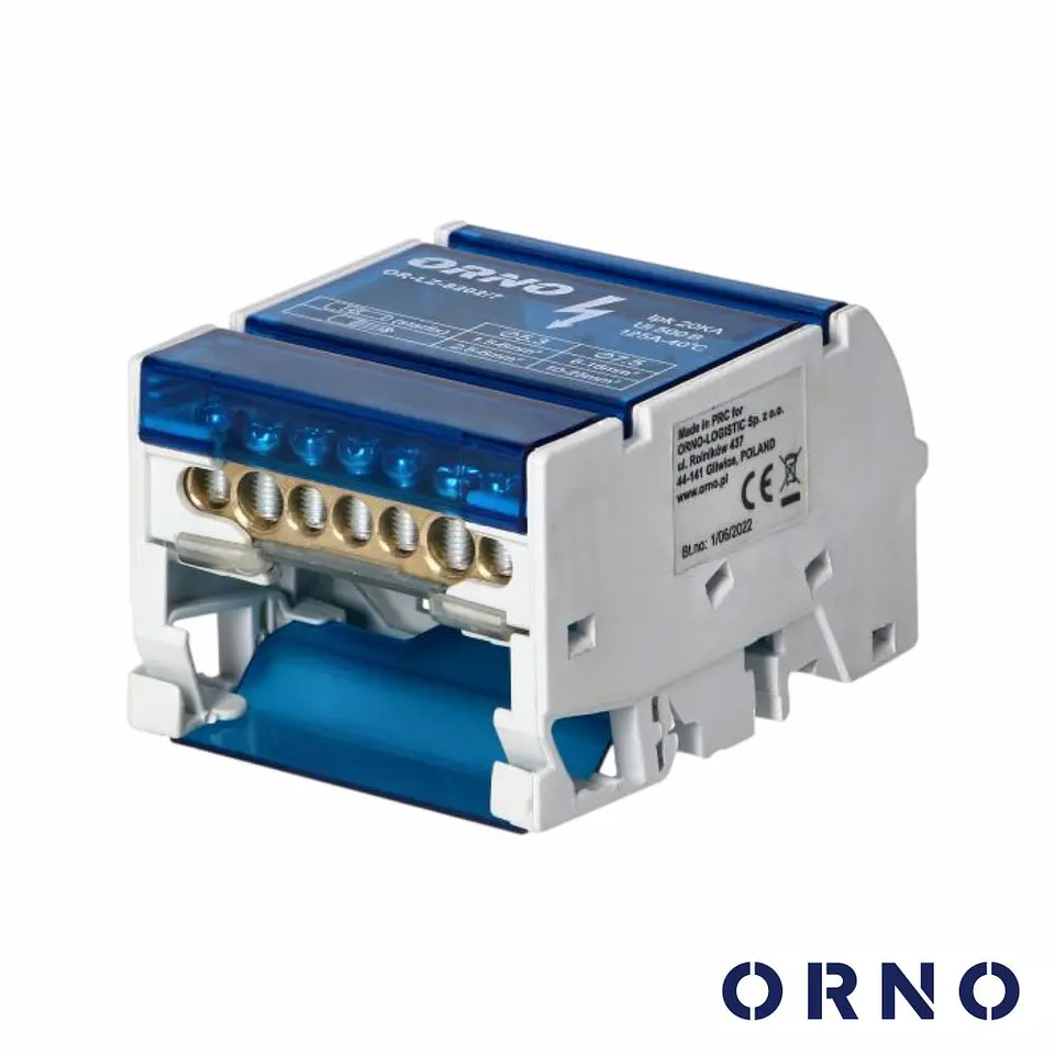 Bloco de Distribuição Energia 4 Fileiras P/ 7 Cabos ORNO 1