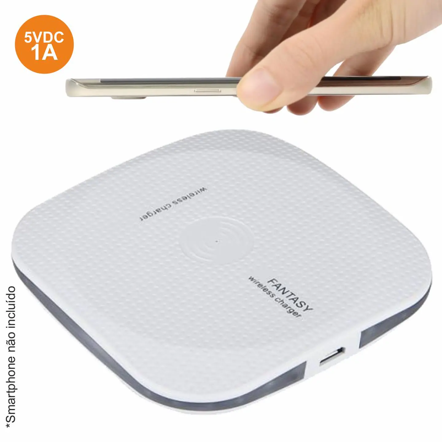 CARREGADOR POR INDUÇÃO S/ FIOS 5V 1A 1
