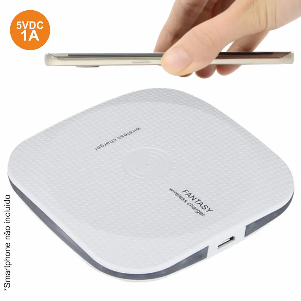 CARREGADOR POR INDUÇÃO S/ FIOS 5V 1A 1