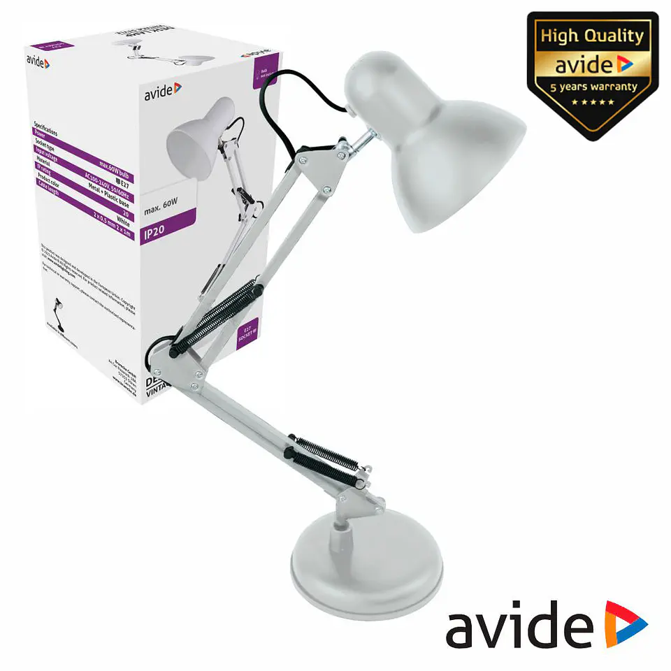 Candeeiro Vintage E27 Branco AVIDE 1