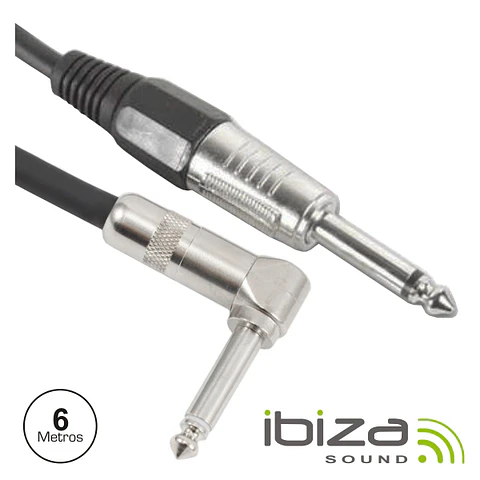 CABO JACK 6.35MM MACHO / MACHO 90º 6M MN IBIZA