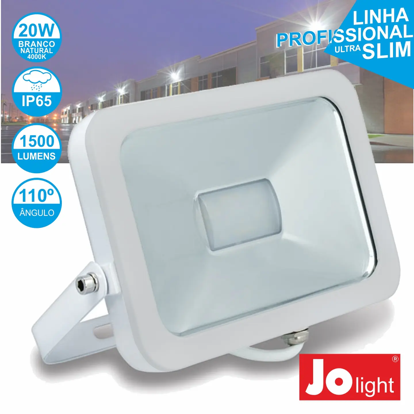 FOCO LED 20W 230V BRANCO NATURAL 1500LM IP65 SLIM JOLIGHT 1
