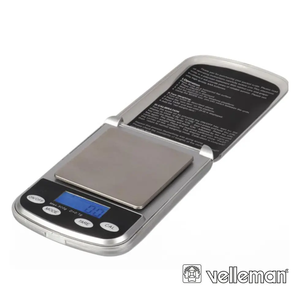 Mini Balança Digital De Precisão - 500 G / 0.1 G VELLEMAN 1