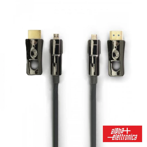Cabo HDMI Fibra Óptica Macho/Macho C/ Adaptador 25m ALPHA