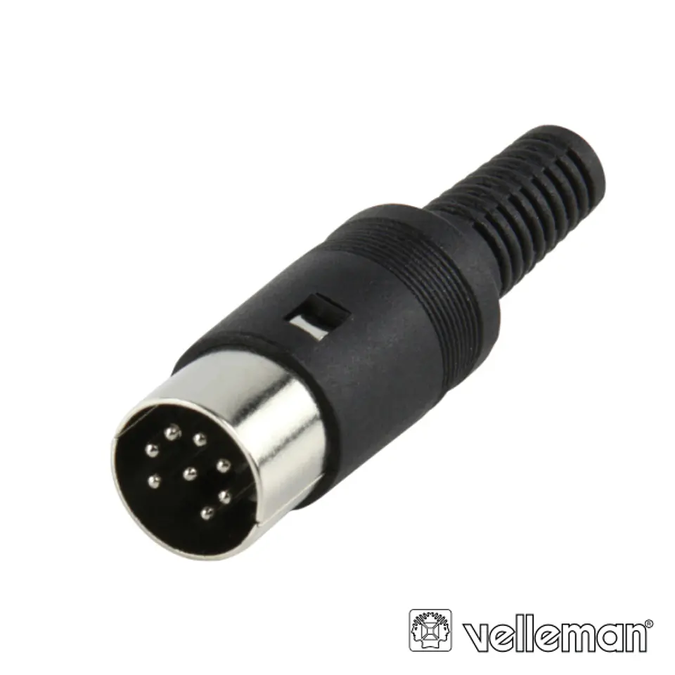 FICHA DIN 8P MACHO PRETA C/ RABO 1