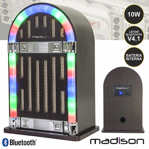 JUKEBOX C/ LEITOR BLUETOOTH BAT 10W