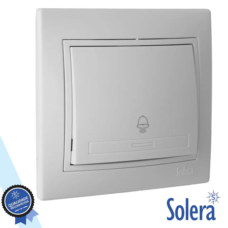 PULSADOR CAMPAINHA PAREDE ENCASTRAR 10A 250V SOLERA 1