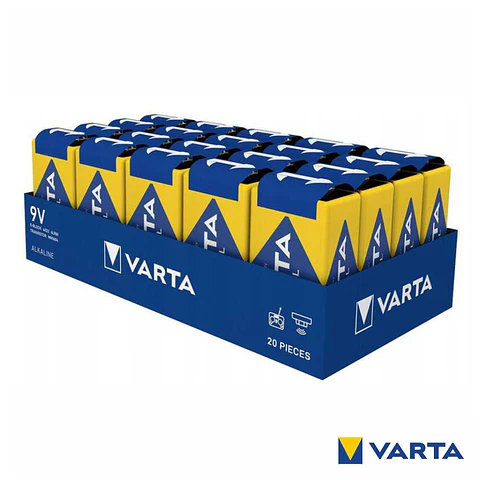 Pilha Alcalina 9V/6LR61 20X Industrial VARTA