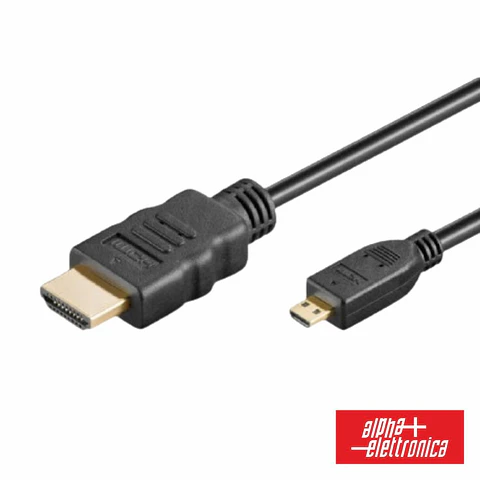 Cabo HDMI Dourado Macho / Micro HDMI Macho Preto 1m ALPHA