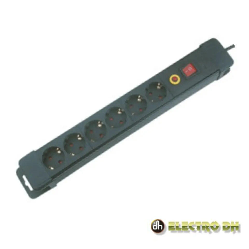 TOMADA ELÉTRICA C/ 6 SAÍDAS INTERRUPTOR PROTEÇÃO 1.5M EDH 1