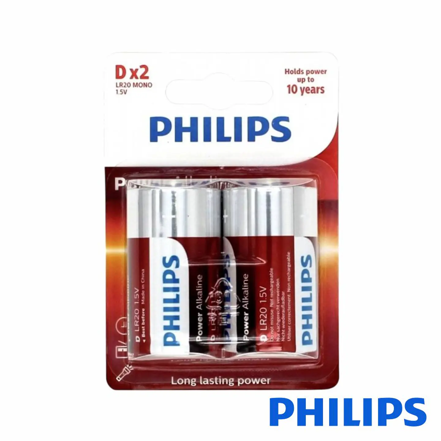 Pilha Alcalina LR20/D 1,5V 2x Power Life PHILIPS 1