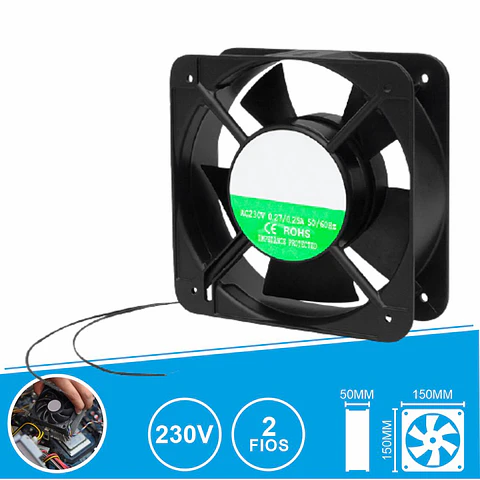 Ventoinha 230V 150x150x50mm 2 Fios