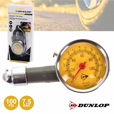 MEDIDOR DE PRESSÃO PNEUS ANALÓGICO DUNLOP