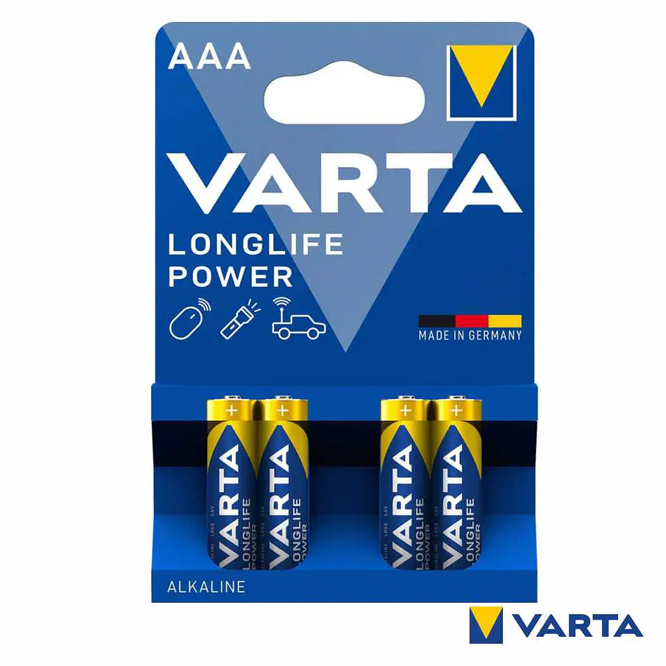 Pilha Alcalina AAA 1.5V 4x Longlife Power VARTA 1