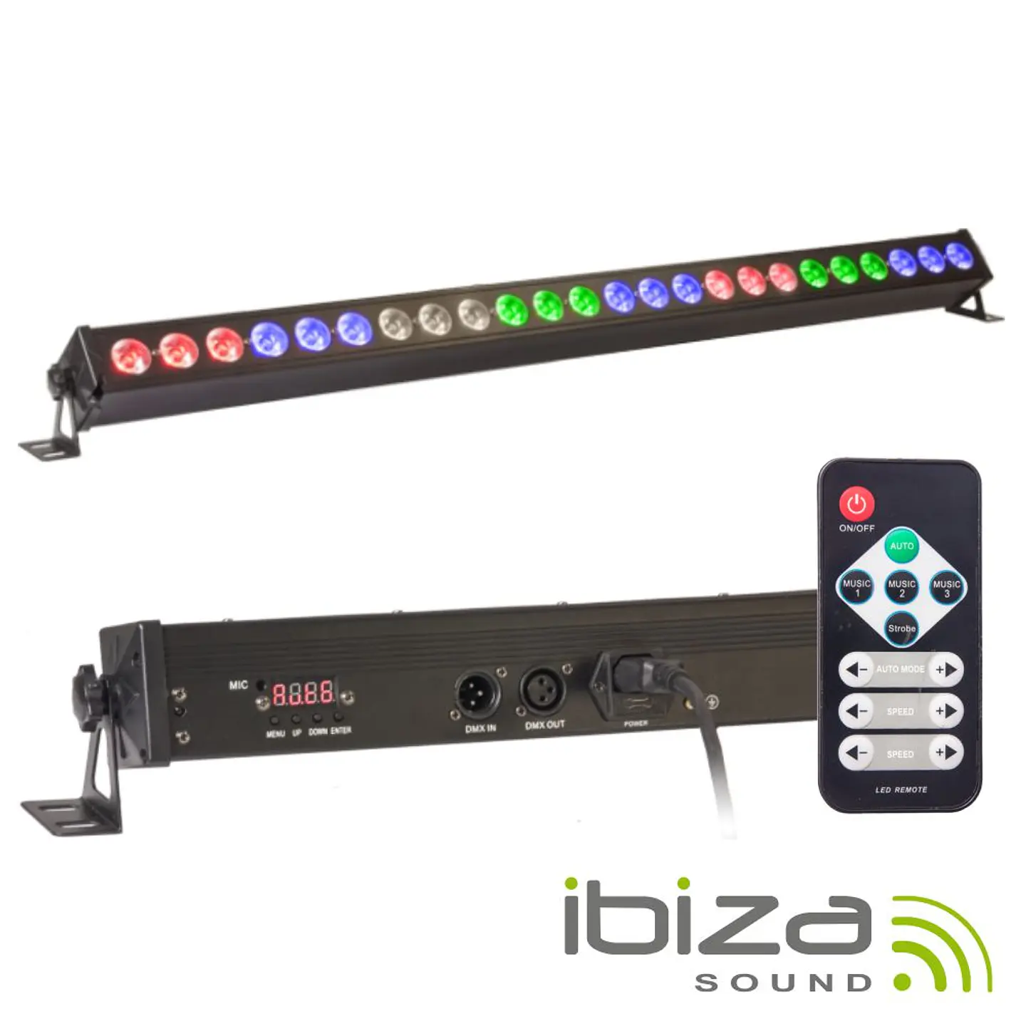 Barra De LEDS 24 LEDS RGBW 4W DMX Comando IBIZA 1