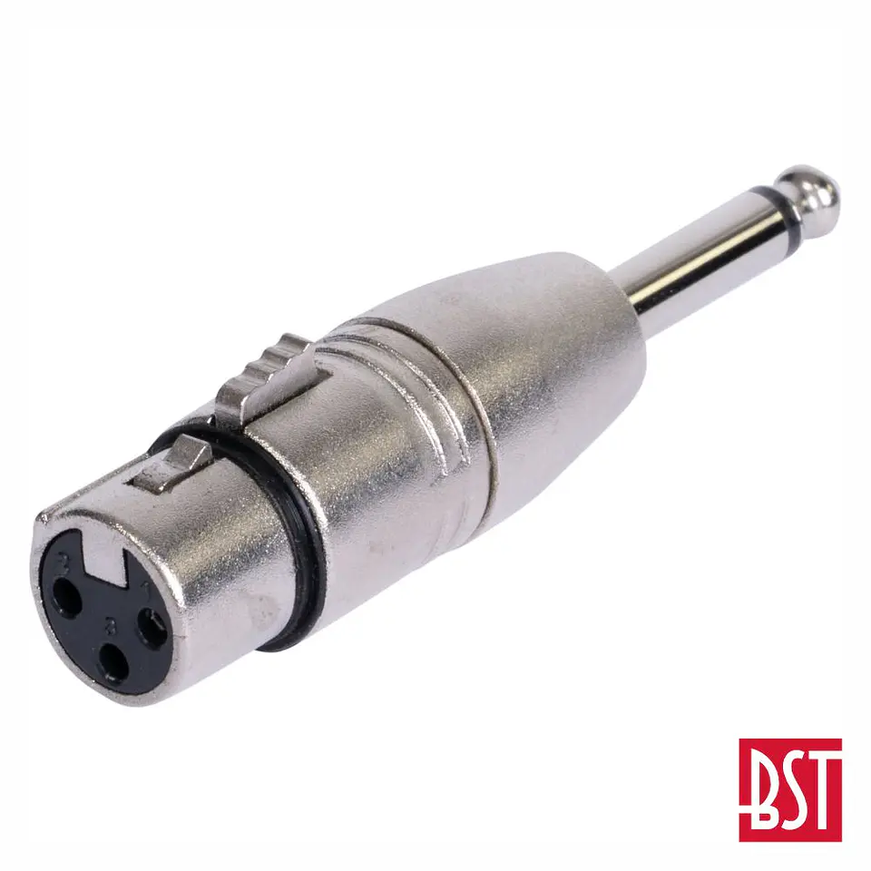 Ficha Adaptadora XLR 3p Fêmea / Jack 6.35mm Macho Mn BST 1
