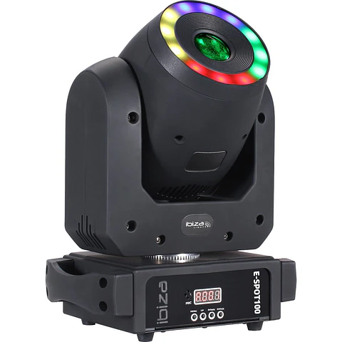 Moving Head 100W C/ Anel Wash 12 LEDS RGB DMX Mic IBIZA
