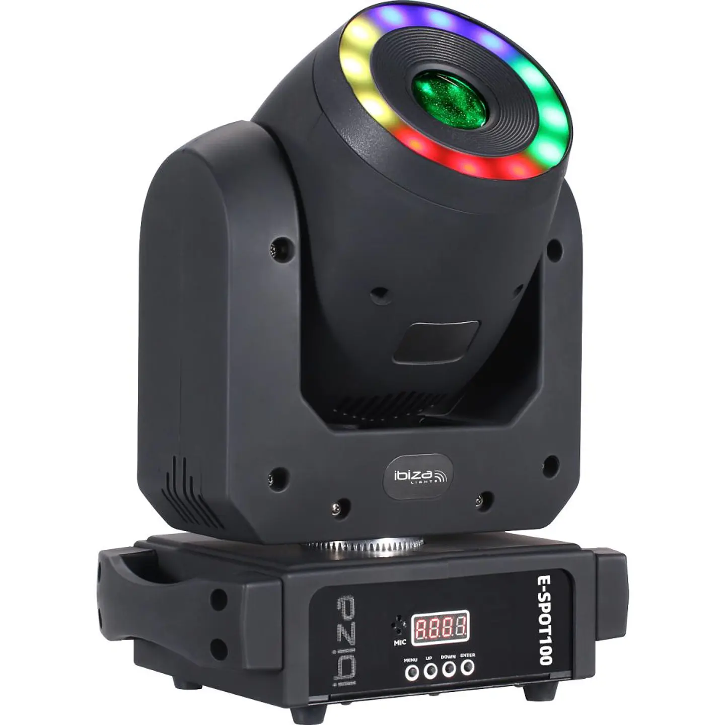 Moving Head 100W C/ Anel Wash 12 LEDS RGB DMX Mic IBIZA 1