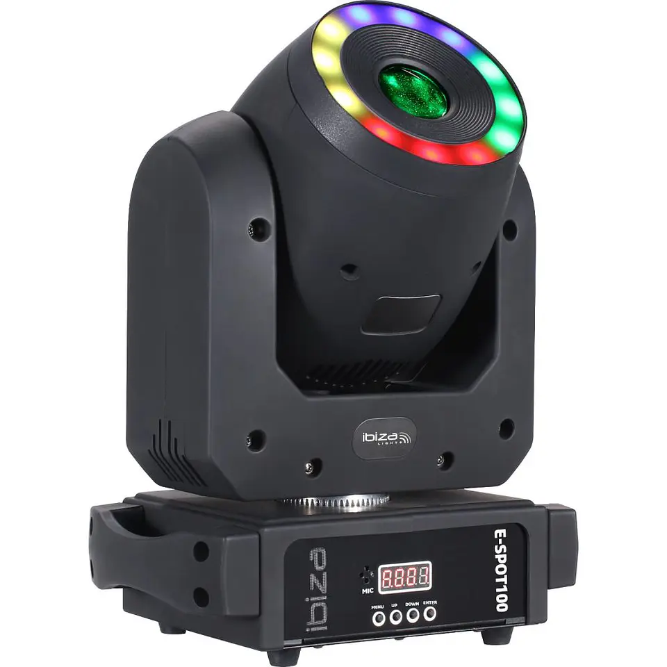Moving Head 100W C/ Anel Wash 12 LEDS RGB DMX Mic IBIZA 1