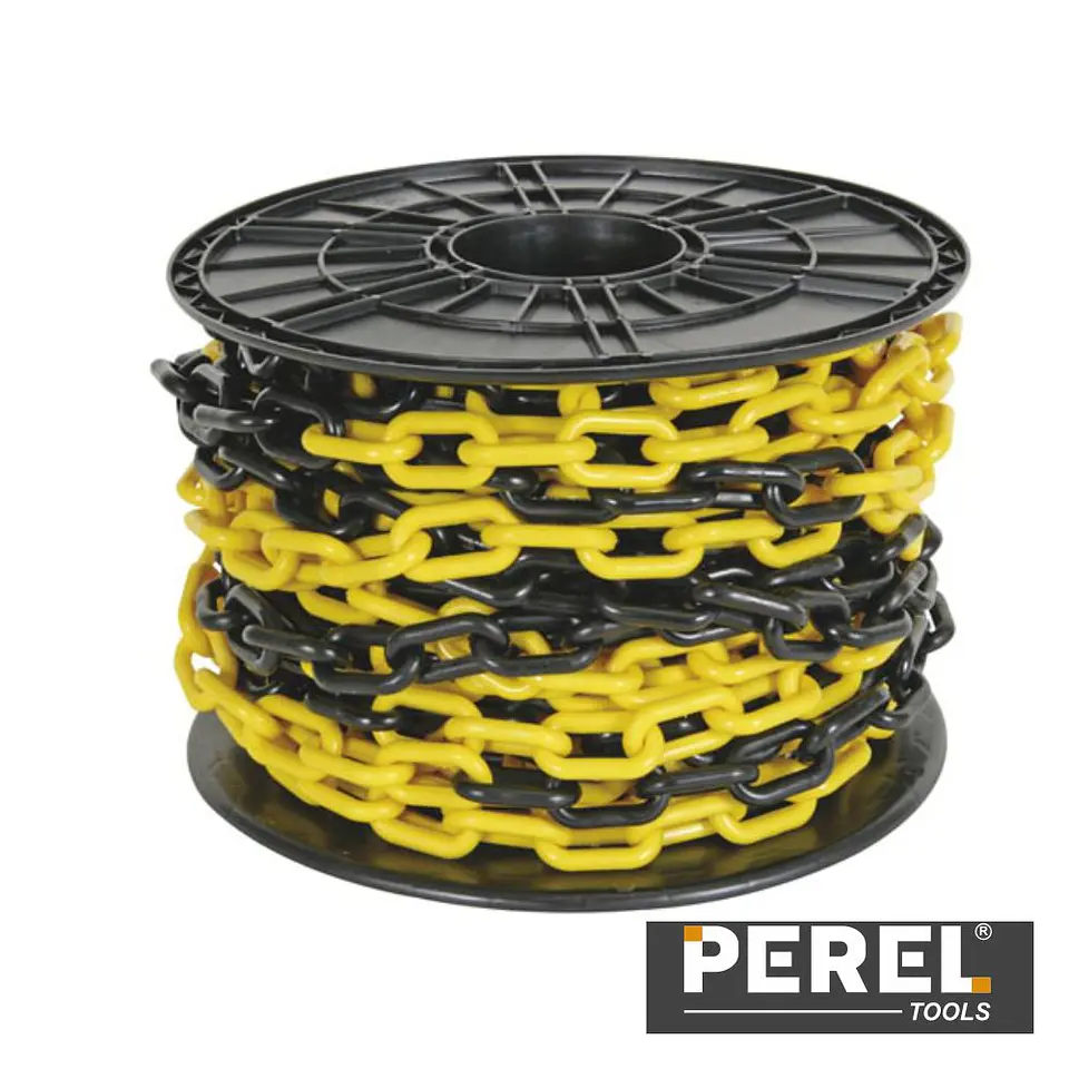 Corrente Plástica Amarela/Preta - 25M PEREL 1