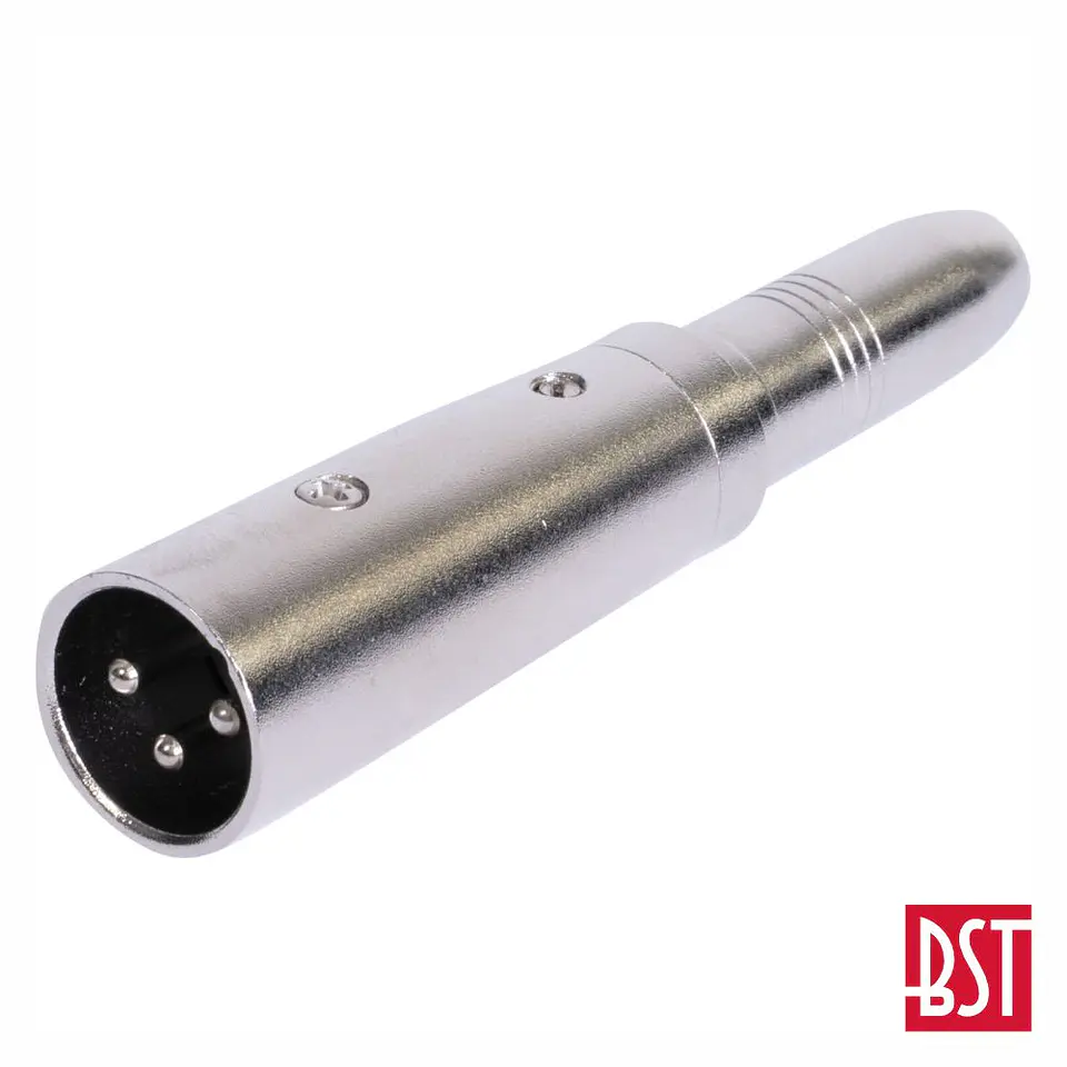 Ficha Adaptadora XLR 3p Macho / Jack 6.35mm Fêmea Mn BST 1