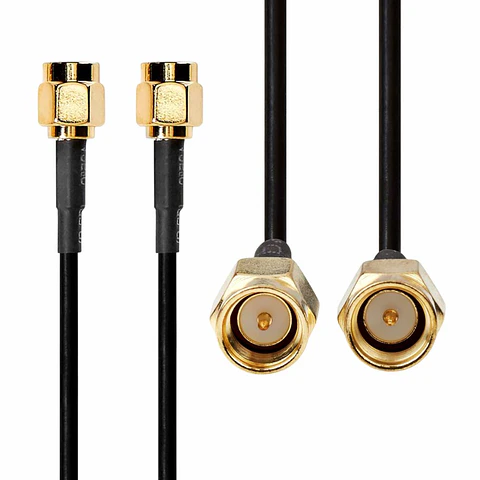 Cabo de Antena SMA Macho - SMA Macho 1.0 m Preto