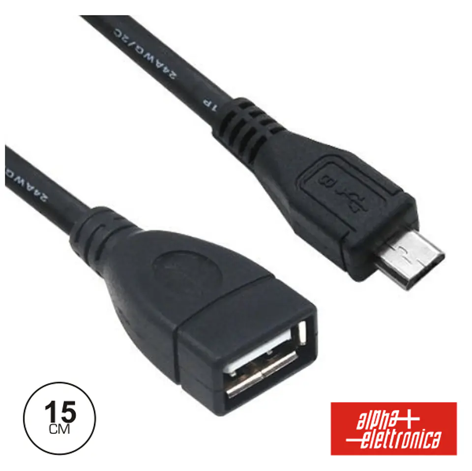 CABO USB-A 2.0 FÊMEA / MICRO USB-B MACHO OTG 15CM 1