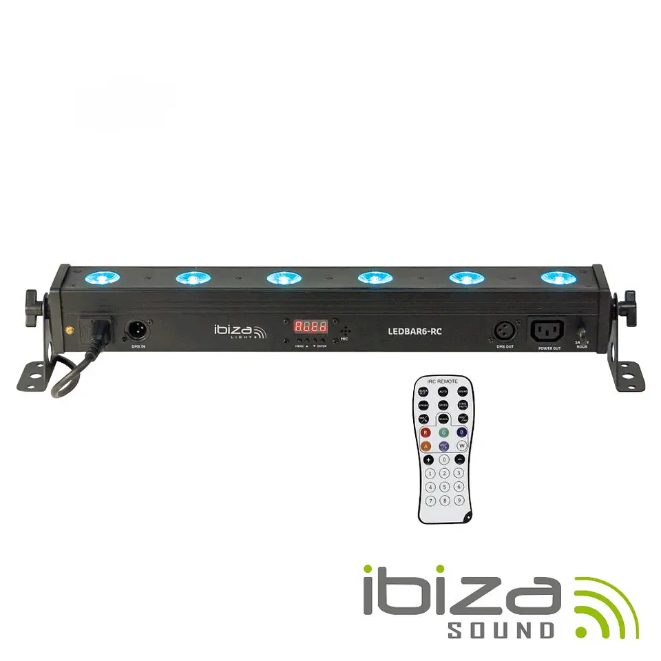 BARRA DE LEDS C/ STROBE 6 LEDS RGBW 8W DMX COMANDO IBIZA 1