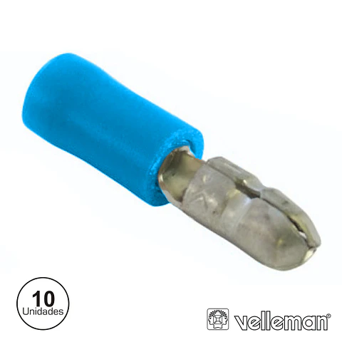 TERMINAL FASTON MACHO ISOLADO 3.9MM 10X AZUL