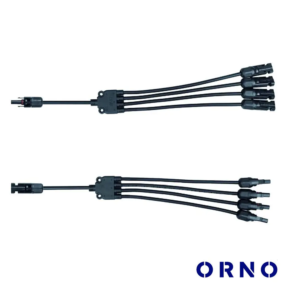 Conjunto de Adaptadores Em Y P/ Fichas Solares 4xMC4 ORNO 1