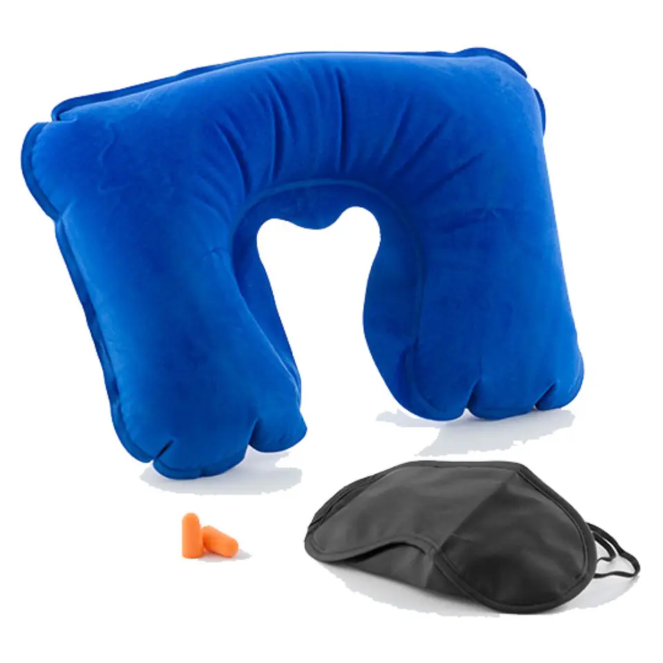 ALMOFADA DE PESCOÇO INFLÁVEL P/ VIAGEM AZUL 1