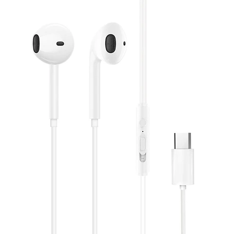 Auscultadores Stereo C/ Fios USB-C E Microfone Branco