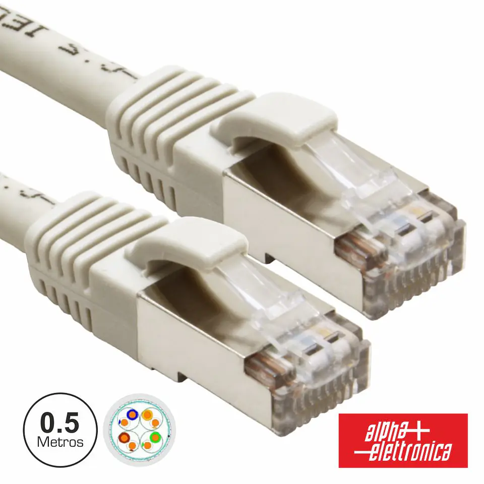 CABO FTP CAT6E 0.5M CINZENTO 1