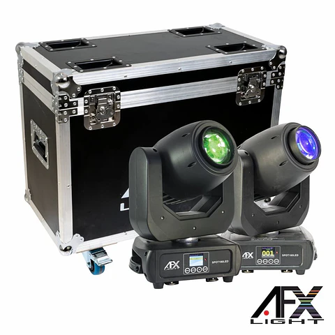 Conjunto 2 Moving Head 180W Spot C/ Mala AFXLIGHT