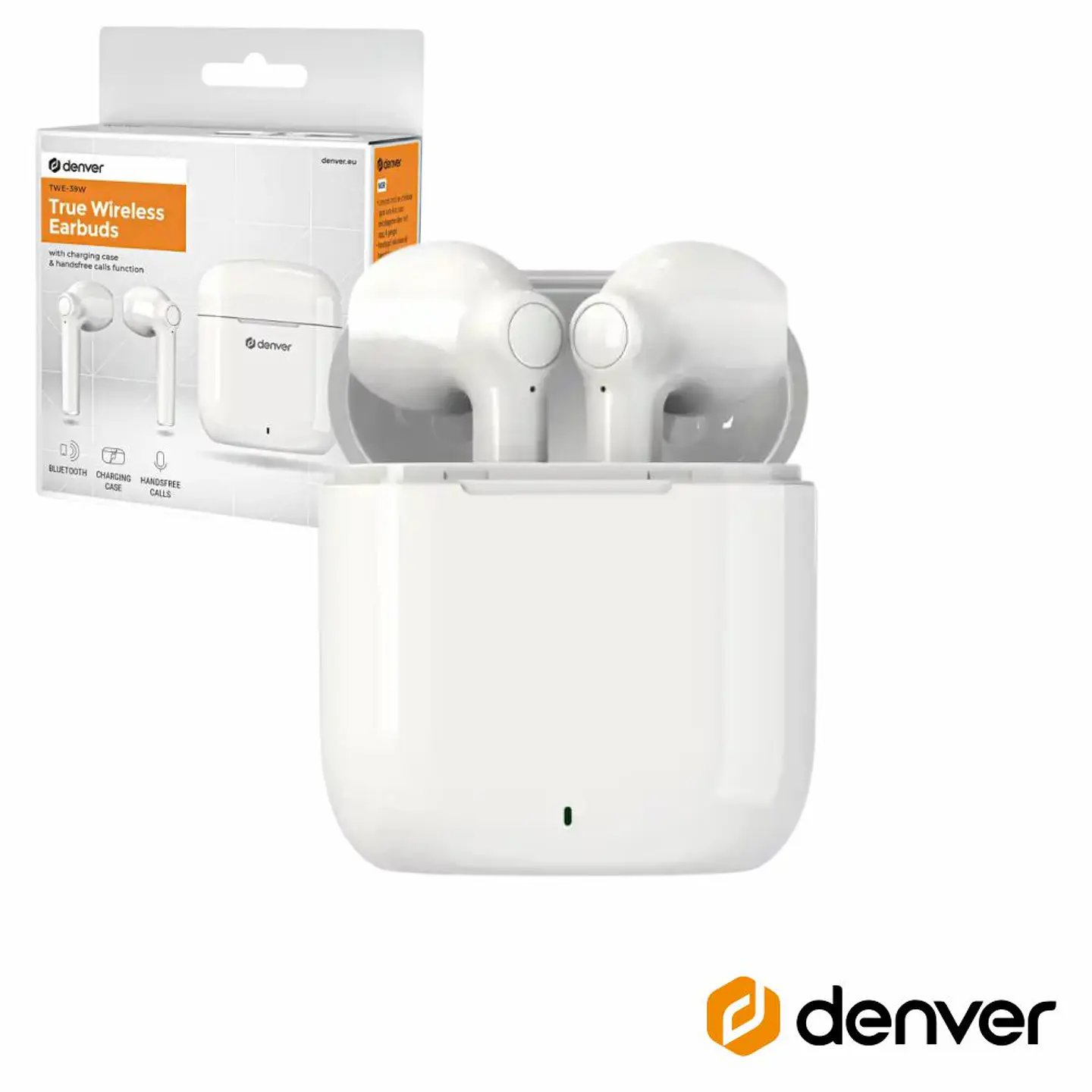 Auriculares Earbuds TWS Bluetooth V5.0 Branco DENVER 1