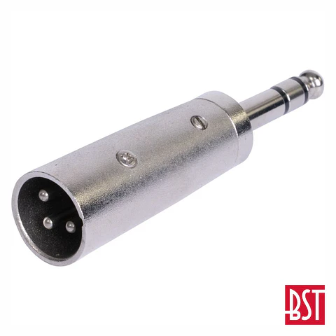 Ficha Adaptadora XLR 3p Macho / Jack 6.35mm Macho St BST