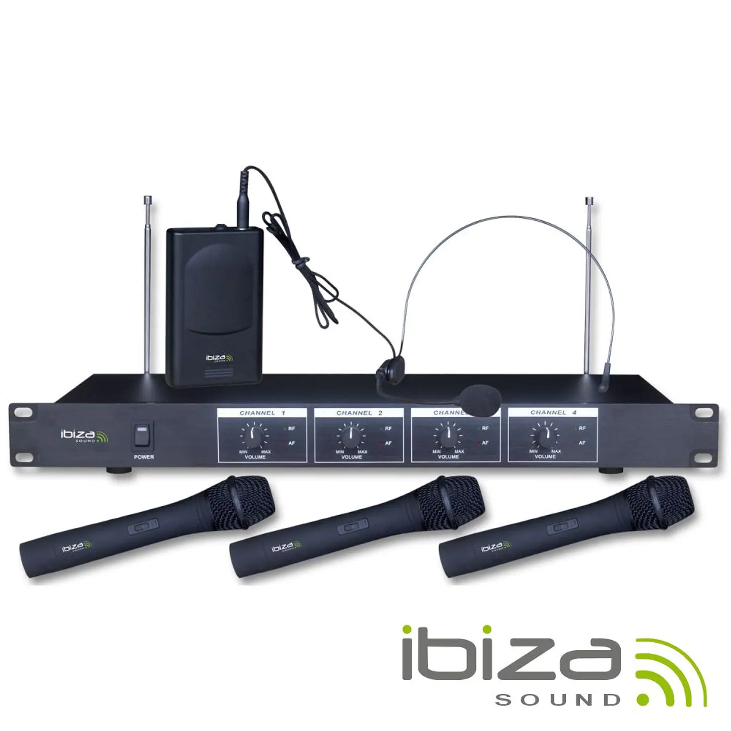 CENTRAL MICROFONE S/ FIOS 4 CANAIS VHF 201.1/207.5MHZ IBIZA 1