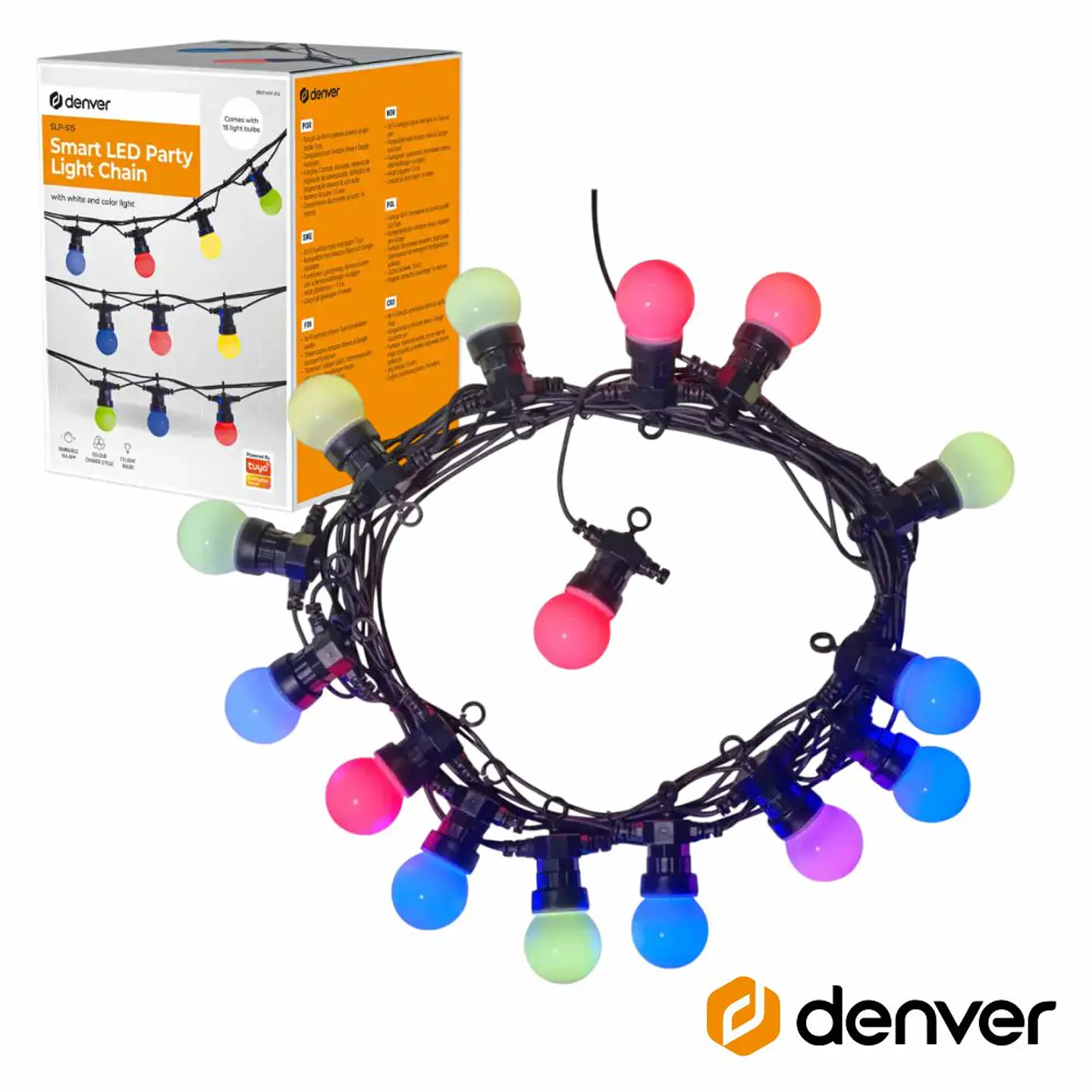 Corrente de Iluminação C/ Lâmpadas RGB 14m TUYA DENVER 1