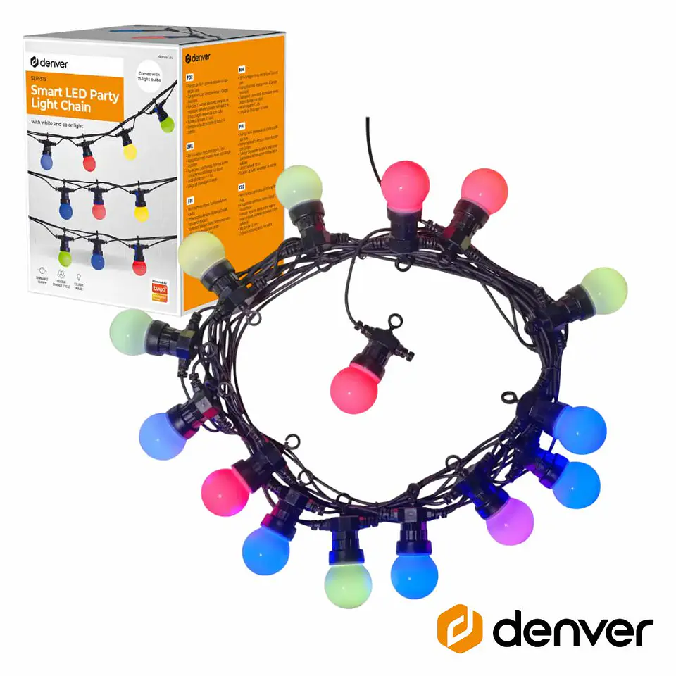 Corrente de Iluminação C/ Lâmpadas RGB 14m TUYA DENVER 1
