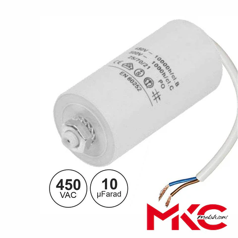Condensador Arranque 10uF 450V C/ Fios