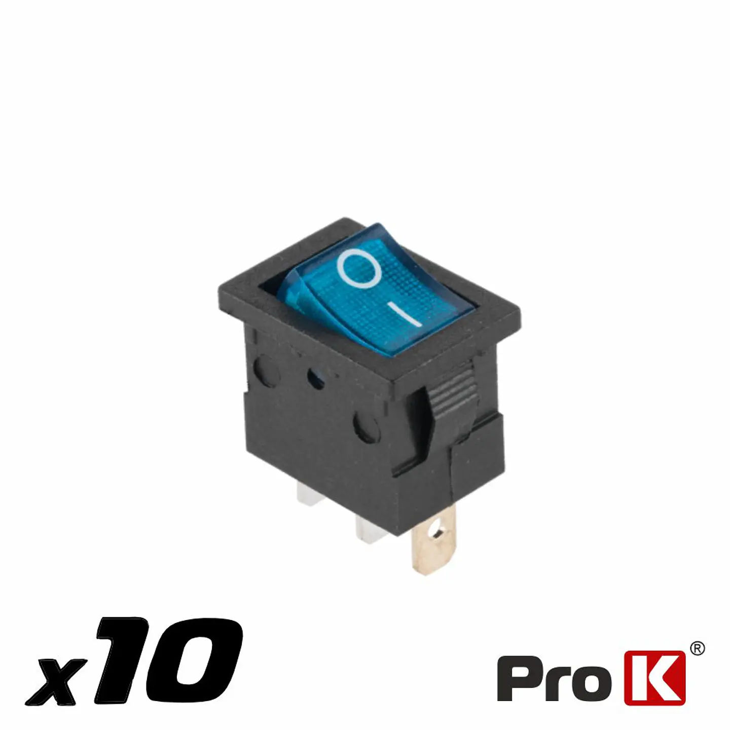 Interruptor Basculante 20A-12V SPST ON-OFF 10x Azul PROK 1