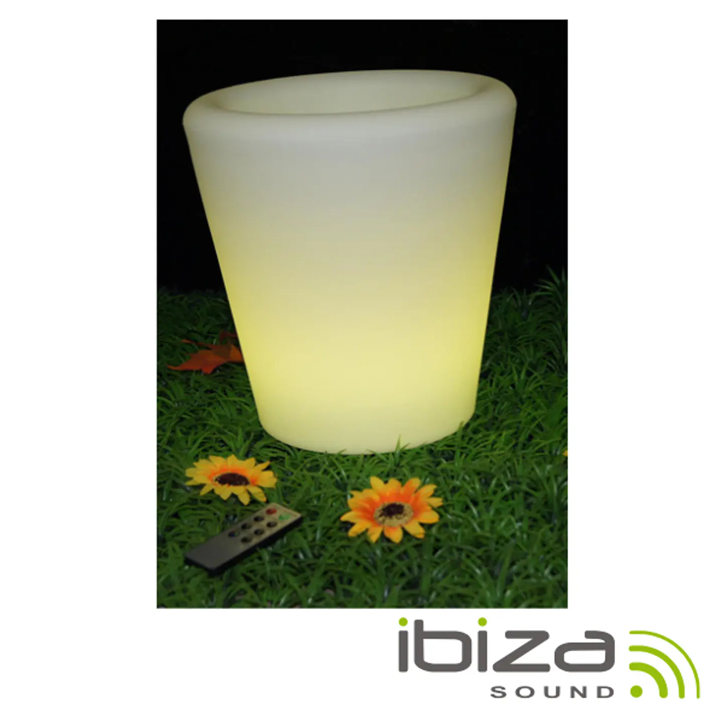 POTE ILUMINADO 9 LEDS Ø27x29CM COMANDO 7 CORES IP54 IBIZA 1