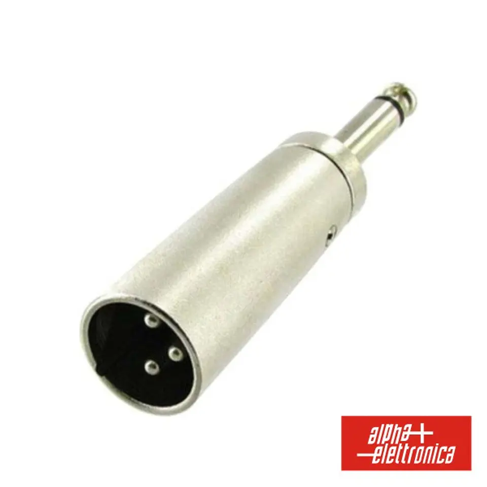 FICHA ADAPTADORA XLR 3P MACHO / JACK 6.35MM MACHO MN 1