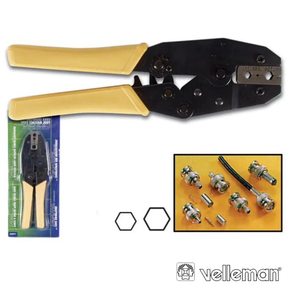 ALICATE DE CRAVAR FICHAS BNC RG58 -  RG59 VELLEMAN 1